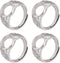 SUNNYCLUE 1 Box 8Pcs Pad Ring Settings Platinum Color Brass Adjustable Ring Blanks Finger Ring Base Rings Components Finger Ring Pad Bezels for Je...