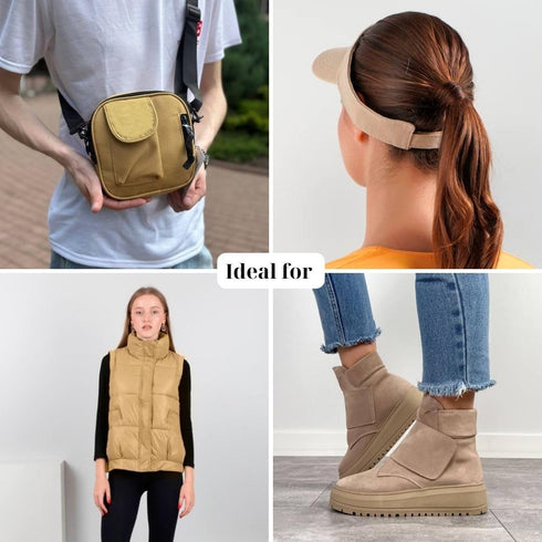 5/8 inch Wide Beige Sew on Hook and Loop Tape Non-Adhesive 1 Yd Length Tan Nylon Hook Loop Tape Fabric Fastener Set for Military Form Bags Clothes...