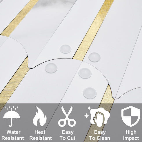 DICOFUN 1 Sheet White & Marble Look Peel and Stick Backsplash for Kitchen, PVC Stick on Backsplash Wall Tiles...
