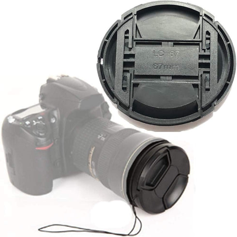67mm Lens Cap 2pcs with Lens Cap Leash Hole Bundle for Canon for Nikon for Sony DSLR and Other Brand of Cameras Lens...