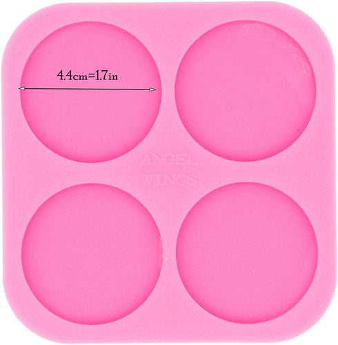 Super Glossy 1.7 inch Silicone Mold for DIY Round Phone Grip Resin Mold, 4-Cavity Circle Phone Socket Molds for Epoxy Resin, Jewelry Making Silico...