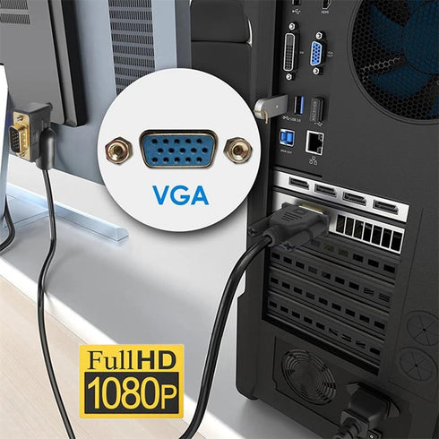 xiwai 90 Degree VGA RGB Cable Right Angled Male to Straight Male Extension Cord 3COAX+6C for Computer Monitor Projector 1m/3.3ft...