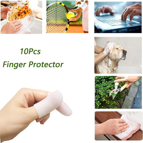 Gel Finger Protectors Finger Caps Silicone Fingertips Protection - Finger Cots Great for Trigger Finger, Finger Arthritis, Finger Cracking and Oth...