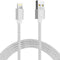 iPhone Charger Lightning Cable, 1 Pack 6 ft Silver Nylon Braided USB Charging High Speed Data Sync Transfer Cord Compatible with iPhone 14 13 12 1...