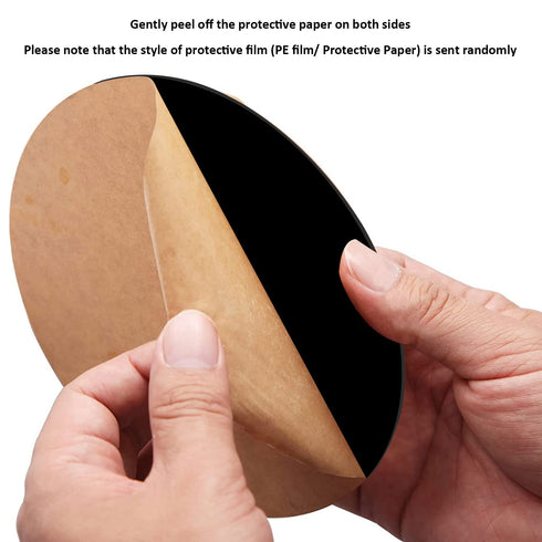 DARENYI 2Pcs Round Acrylic/Plexiglass Sheets, 12 inch Black Acrylic Boards 0.04 Inch Thick Blank Acrylic Discs Circle Plastic Sheets Acrylic Panel...