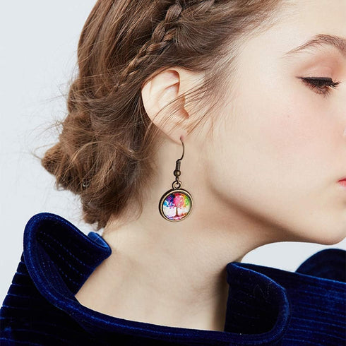 SUNNYCLUE 1 Box DIY 20 Pairs Cabochon Earrings Making Kit 40pcs Earring Bezel Earring Settings with 40pcs 12mm Clear Glass Cabochons, Earring Hook...