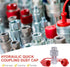 2sets 3/8" Hydraulic Coupler Dust Cap, Male Female Quick Coupler Cover, Hydraulic Quick Disconnects Port Plug Fittings with Retention Ring Keeps C...