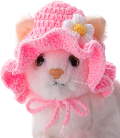 QWINEE 2Pcs Cartoon Design Knit Cute Dog Hat Soft Cat Hat Rabbit Hat Halloween Christmas Party Costume Head Wear Accessories for Puppy Cat Kitten ...