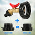 IBC Tote Adapter, 2 Sizes 275-330 Gallon IBC Bag Tank Fittings 1/2in Solid Brass Water Shut-Off Valve Faucet 2.44in Fine Thread & 2.36in Coarse Th...