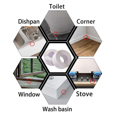 Bath & Kitchen Caulk Tape Sealant Strip,PVC Self Adhesive Tub and Wall Sealing Tape Caulk Sealer,Caulk Strip,sealant Tape,Shower Tile Sealer Adhes...