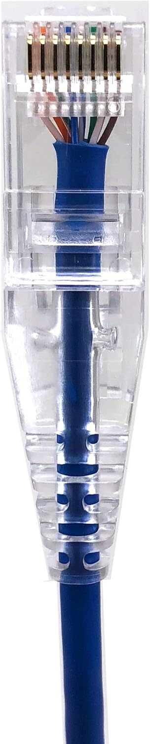 E08-010BL-SLIM 10' Ultra Slim Cat6 Utp RJ45 Patch Cable, Blue...
