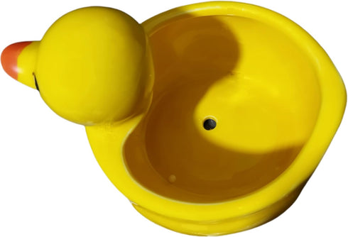 Cute 4.7 Inches Indoor Cartoon Animal Duck Shaped Ceramic Succulent Cactus Flower Plant Pots Planter - Plant Not Included (Yellow)...