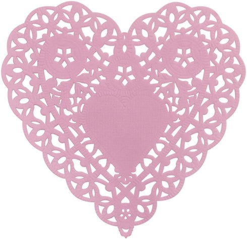 Hygloss Heart Doilies - 100 Pcs -6-Inch Pink Paper Heart Shaped Doilies for Valentines Crafts, Table Settings - Ideal for Valentine Doily, Paper H...