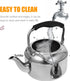 Alipis Stovetop Tea Kettle, 1.5L Stainless Steel Whistling Water Kettle with Cool Handle, Stove Top Household Water Boiler Water Pot for Home, Kit...