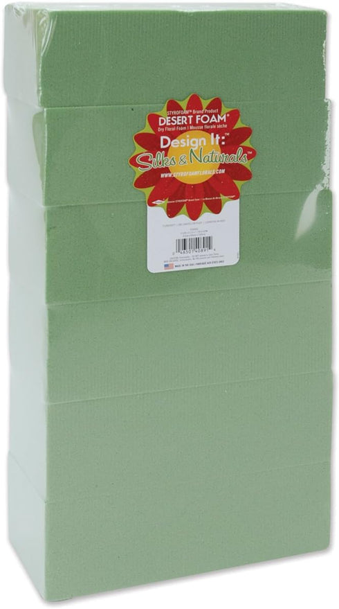 FloraCraft Floral Desert DryF?M 6 Piece Brick 2.6 Inch x 3.4 Inch x 7.8 Inch Green...