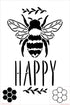 Bee Happy with Bee Stencil by StudioR12 | Craft DIY Spring Home Decor | Paint Inspirational Wood Sign | Reusable Mylar Template | Select Size (8 i...