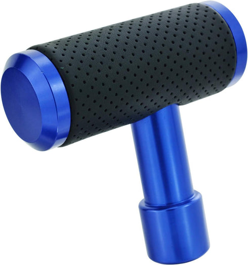 T Handle Shifter Car Knob, Joystick Style Alloy Cover with Leather Gear Stick Lever Shift Fit Most Automatic Manual Transmissions, Blue-Black...