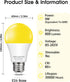 Yellow LED Bug Light Bulbs Outside, A19 LED Yellow Bug Bulb Outdoor 60W Equivalent, 9W Yellow Amber Bug Lights E26 Base Porch Lights, Non-Dimmable...
