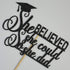 Graduation 2025 Cake Topper, She Did It Cake Sign, Congrats Grad Party Decorations, Black...