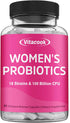 Women’s Probiotics, 100 Billion CFU, 18 Strains, Prebiotics, Cranberry, VB6 & VC, Mood, Vaginal & Urinary Tract Health, Shelf Stable, 60 Delayed R...