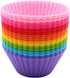 Reusable Silicone Cake Mold 24PCS, Small Baking Cup Truffle Cake Pan Set 8 Colors Non-Stick...