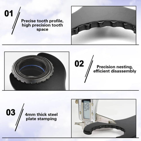 Bicycle Wrench Bottom Bracket Spanner Carbon Steel Install Removal Spanner Wrench Black Bicycle Axle Wrench Tool for Shimano Hollowtech 2?22CM Len...
