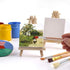 Tosnail 12 Packs Mini Canvas and Easel Set, Art Easel Stand with Canvas Set Tabletop Wooden Display Stand and Canvas Panels for Artist, Students, ...
