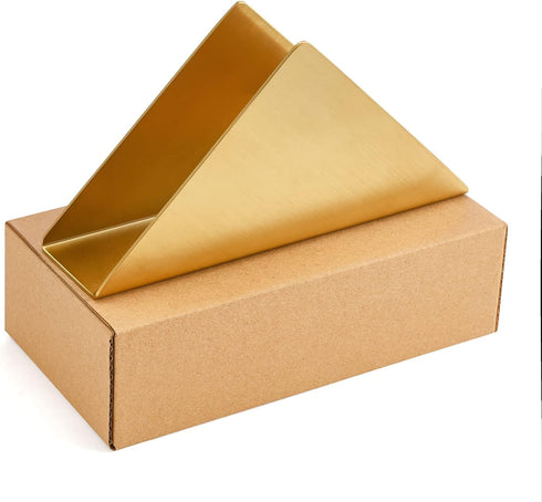Gold Stainless Steel Napkin Holder, Modern Triangle Cocktail Napkin Dispenser Organizer for Kitchen Countertops, Dinner Tables, Picnic Tables...