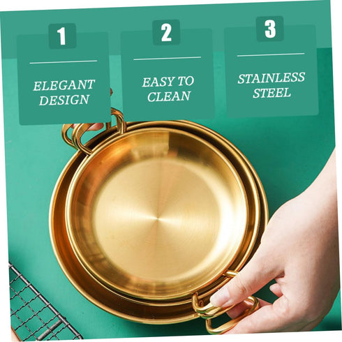 Amphora Snack Plate Housewarming for Housewarming Stainless Steel Food Plate Fried Chicken Serving Tray Flat Bottom Wok Camping Griddle Paella Ski...