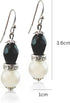 Black and White Pearl Drop Earrings - Simulated Pearl Drop Earrings - Handmade Beaded Dangles - Gift For Her Christmas Birthday Mom Girlfriend Wif...