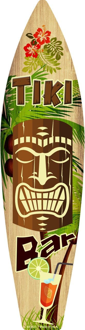 Tiki Bar Metal Novelty Surfboard Sign SB-023...