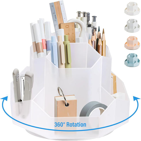 360 Degree Rotation Pen Holder,9 Slots Pencil Holder for Desk,Desk Organizer,Desk Accessories & Workspace Organizers,Apply Office, School, Home?Cl...