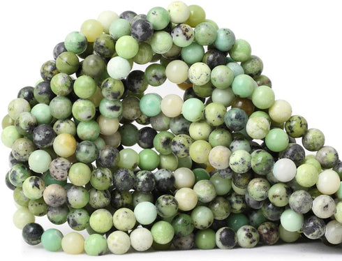 60PCS 6mm Natural Australian Jade Gemstone Round Loose Beads for Jewelry Making DIY Handmade Materials 1 Strand 15"...