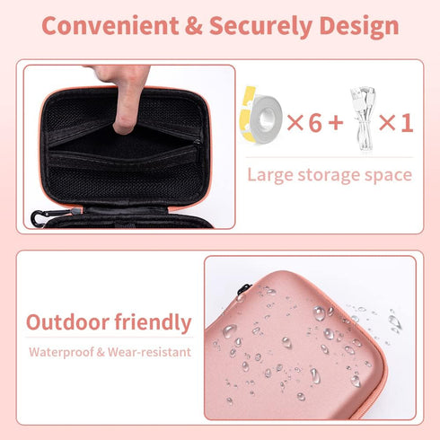 Phomemo D30 D35 Label Marker Case Compatible with NIIMBOT D11 SUPVAN E10/JADENS D110/Marklife P11 Label Printer, Carrying Bag Storage Holder for M...