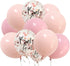 12inch Blush Pink balloons and Rose gold confetti Balloons for Baby Shower Birthday girl Party Decorations (Pastel Pink)...