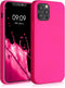 kwmobile Case Compatible with Apple iPhone 12 / iPhone 12 Pro Case - Slim Protective TPU Silicone Phone Cover - Neon Pink...