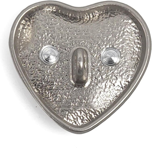 20 pcs Electroplate Heart Shape Metal Shank Sewing Coat Buttons -21mm -7/8"...