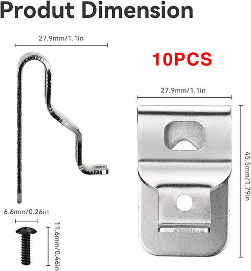 Belt Clip For Dewalt,6pcs For Dewalt N268241 Stainless Steel Drill Tool Clips Hook Kit with Screws,Fit for 20V Power Tools DCD980 DCD985 DCD980L2 ...