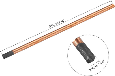 PATIKIL Copper Coated Gouging Carbon Electrode Rods, 10mm/0.4 Inch Dia, 355mm/14-inch Length for Welding, Pack of 5...