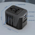 European Travel Plug Adapter, Black Universal Wall Charger with 2 USB A Ports 2.4A International Travel Adapter 5 Outlets LED Indicator for EU US ...