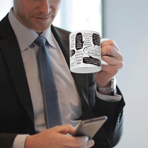 YHRJWN Gifts for Dad, Emergency Dad Jokes Coffee Mug, Father's Day Gift from Daughter Son Kids, Funny Gag Gifts, Novelty Gift Idea on Birthday Chr...