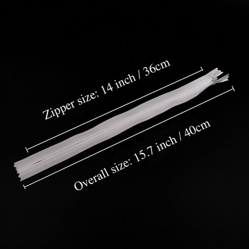 30PCS Invisible Nylon Coil Zipper,Clothing Zipper,DIY Sewing Tools for Craft Special(14 inch,White)...