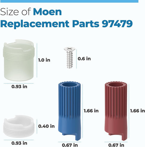97479 Faucet Repair Kit Replacement for Moen Monticello Widespread Bathroom Sink Faucet Stem Extension Kit...