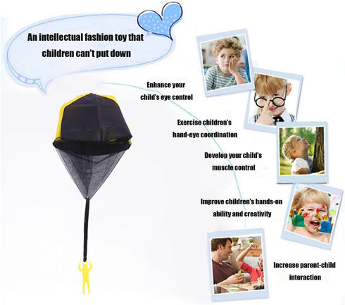 6 Pcs Parachute Toy Children's Flying Toys Parachute Army Men Parachute Flying Throwing Toy for Kids Outdoor School Toys...