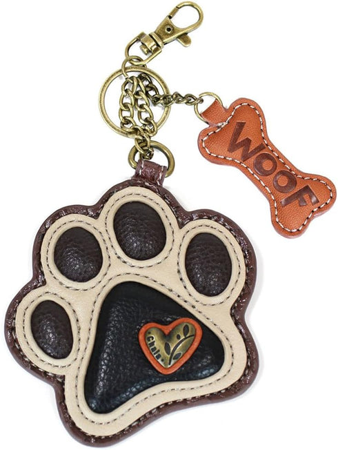 CHALA Dog Collection Women's Decorative Key Fob/Coin Purse Accessory (Ivory Paw Print)...