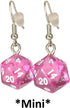 *Miniature* d20 Mini Dice Translucent Earrings (Pink)...