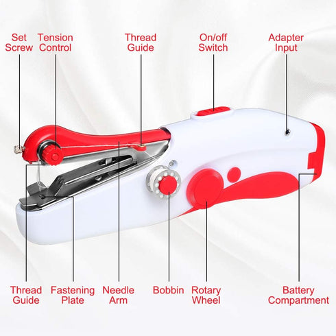 Handheld Sewing Machine, Mini Portable Electric Sewing Machine for Beginners Adult, Easy to Use and Fast Stitch Suitable for Clothes,Fabrics, Cuta...