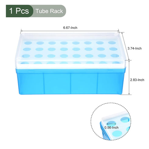 YOKIVE Tube Rack, Polypropylene Test Tube Rack Holder | Great for 5ml Lab Test Tube(Blue, 32-Sockets)...