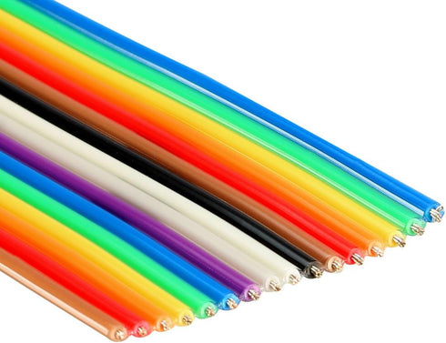 uxcell Flat Ribbon Cable 16P Rainbow IDC Wire 1.27mm Pitch 3 Meters Long...