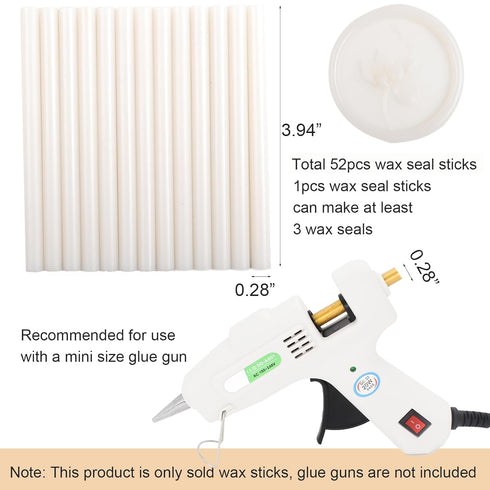 52pcs Translucent Sealing Wax Sticks, Andotopee Glue Gun Wax Seal Sticks for Wax Seal Stamp, Premium Sealing Wax for Envelope Letter Seal Wedding ...